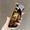 Lion letter A pattern glass phone case suitable for Samsung Galaxy S26 S25 S24 S22 S21 S20 FE/Ultra/Plus anti fall back cover