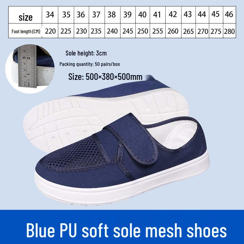 Prodyšné PVC Antistatické Boty na suchý zip ze síťoviny s protiskluzovou měkkou podrážkou