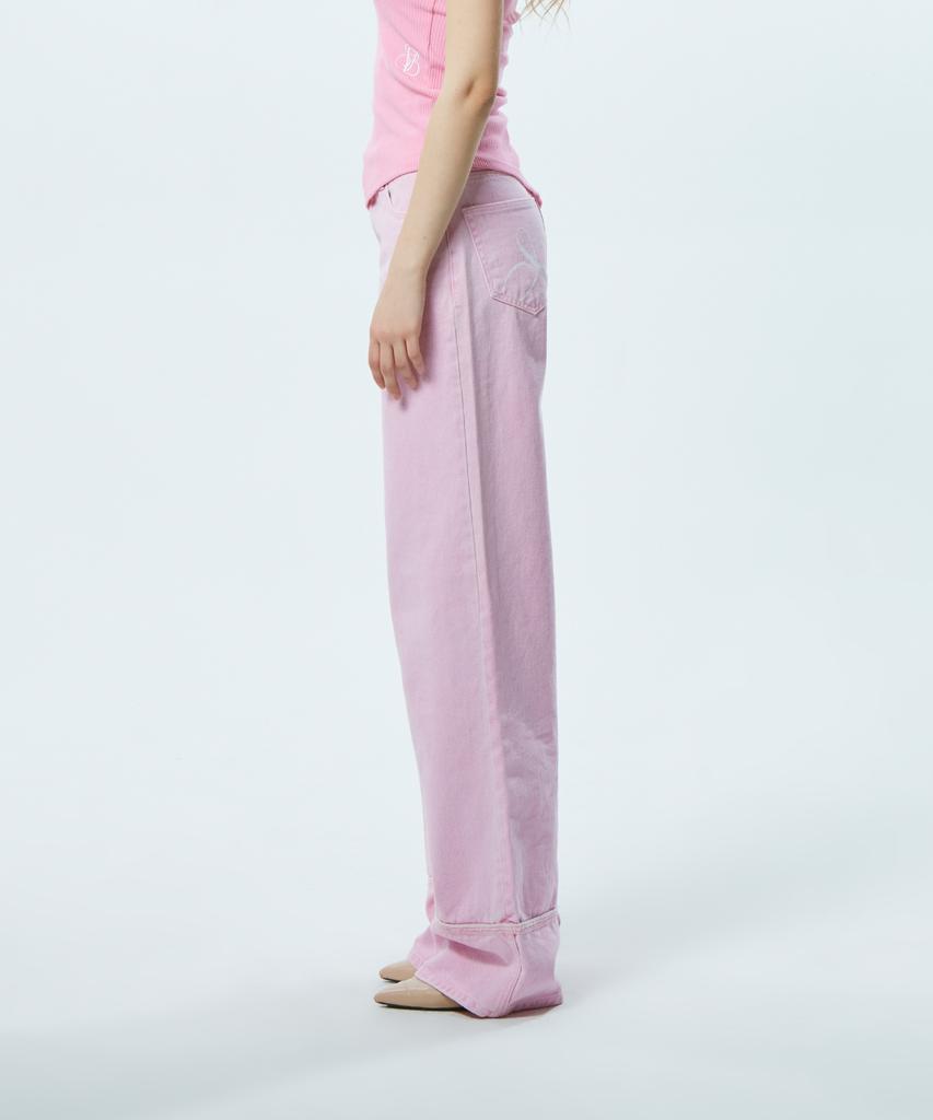 JINBARBIE Rolled-Up Pants Baby Pink