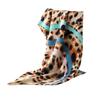 Imitation Cashmere Scarf Women's Autumn and Winter Scarf High End Blue Edge Yellow Brown Leopard Print Versatile Warm Scarf