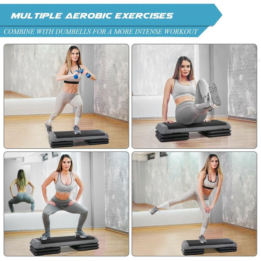 Non-slip Yoga Pedal Stepper Gym Workout Exercise Fitness Aerobic Step Equipment Load 110cm 4 Risers Fitness Aerobic Step New