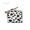 Pisoraro Women's Dalmatian Print Mini Wallet In White and Black with Clasp, PR241 DALMATIAN
