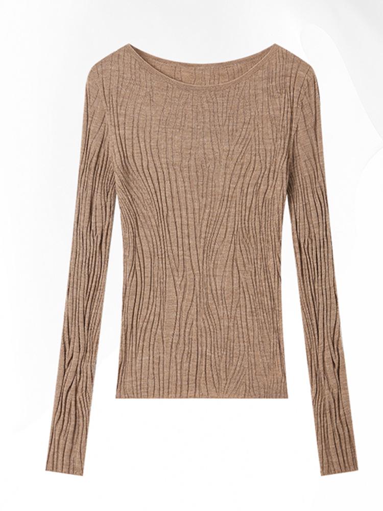 Yangtze Water Wave 100% Pure Wool Women's Seamless Knitted Sweater - Autumn/Winter Edition