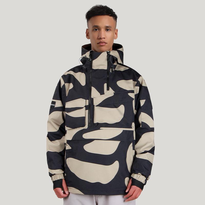 New American Style Waterproof Ski Suit: Warm Snowboard Jacket with Multi-Pocket Design for Men and Women