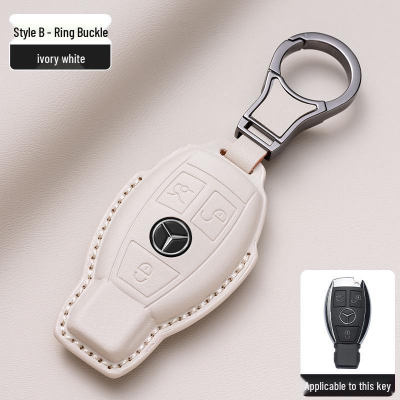 Mercedes-Benz Original Color Nappa Leather Key Case for GLE, GLAC200L, C260L, E300L, E-Class, S-Class, and C-Class.
