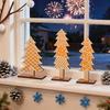 1 Pack 3pcs Christmas Wooden Desktop Ornaments Letter Christmas Tree Scene Dress Props Decorations