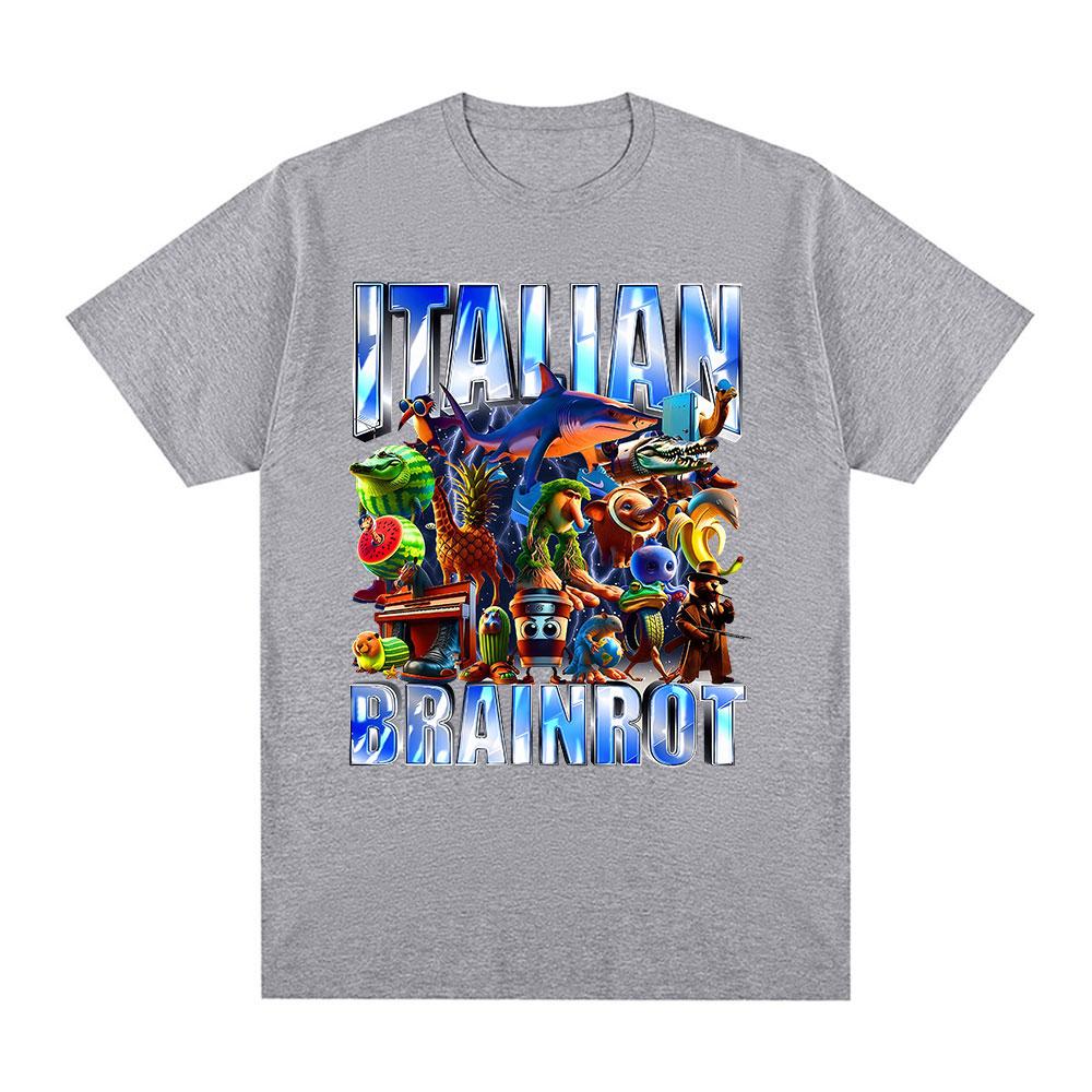 Italian Brainrot Tralalero Tralala Tung Tung Tung Sahur Bombardiro Crocodilo Funny Meme Graphic T-shirt Men Women Fashion Tshirt