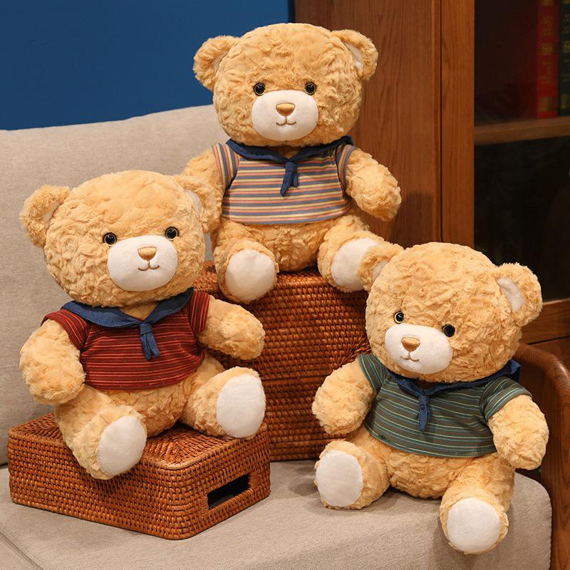 Cross-Border Teddy Bear Plush Overalls - Cute Little Bear Hug Pillow for Kids' Birthdays