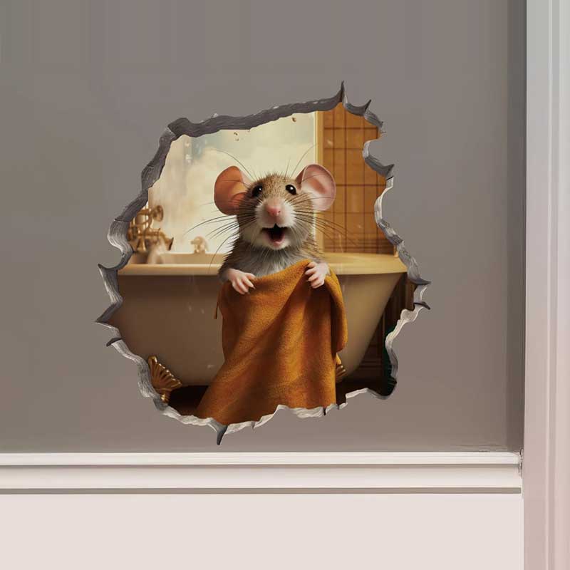 It's a Girl Mouse in Mouse Hole Decal - Dance Baby Shower Gift Wall Sticker Mouse Decor Waterproof Decals Stickers M452