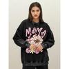 Mama Love You Beautiful Flower Prints Woman Washed Sweatshirts Cotton Soft Pullovers Loose Streetwear Autumn Clothing