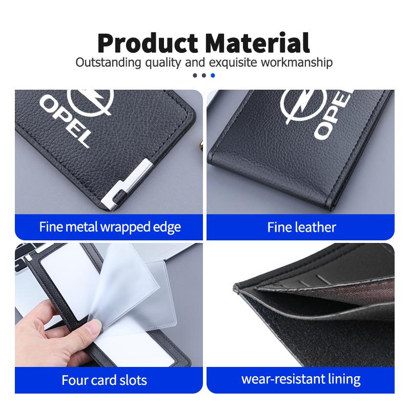 Fashion PU Litchee Pattern Car Men Coin Purse Wallet Card Holder For Opel Insignia Corsa Zafira Mokka Grandland Antara Ampera