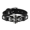 Stapelbarer Gothic-Armreif PU-Leder-Armband Unisex-Accessoire Einzigartiges Geschenk für Liebhaber alternativer Mode