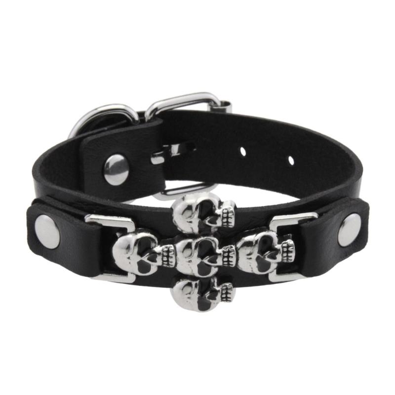 Stapelbarer Gothic-Armreif PU-Leder-Armband Unisex-Accessoire Einzigartiges Geschenk für Liebhaber alternativer Mode