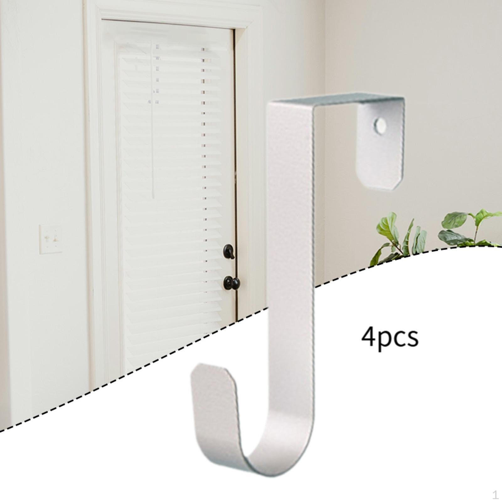 

4 Pieces over The Door Hook Hanging Hanger Organizer for Kitchen Cabinet білий