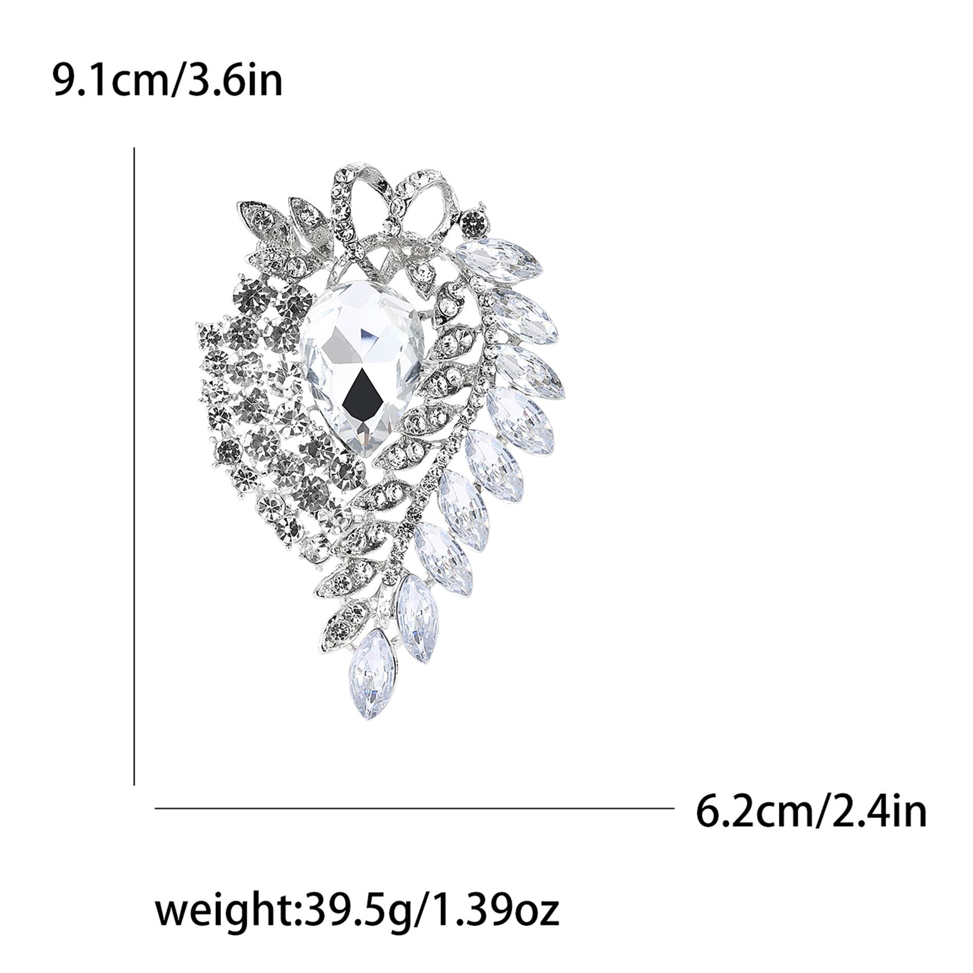 

Африканская нежная сплавная большая стеклянная брошь с бриллиантами, высококачественная винтажная женская одежда, украшение для корсажа