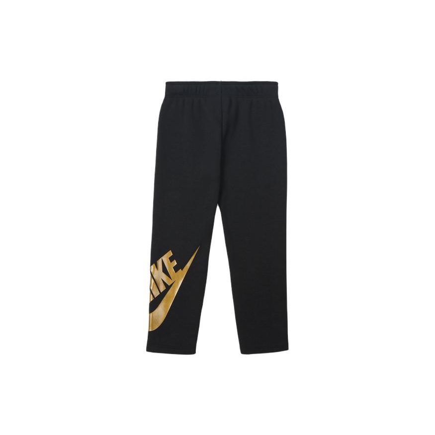 Nike Solid Color Fleece Knit Sports Pants With Letter Pattern Kids bottoms Black FD9262-010