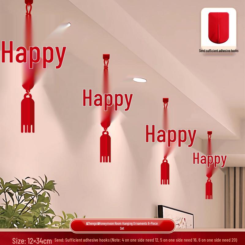 Wedding Xi Lantern Pendant for Bride and Groom Room Decoration – Living Room, Bedroom, Ceiling Hanging Ornament