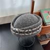 Elegant Fair Isle Pattern Pillbox Hat Jacquard Fedora Hat Fashion Knitted Beret Hat  Performances