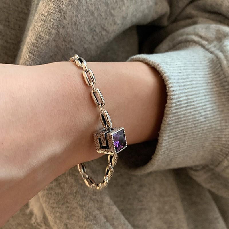 Retro Braided Open Bangle: S925 Silver Plated Unisex Bracelet - Trendy Heavy Industry Design