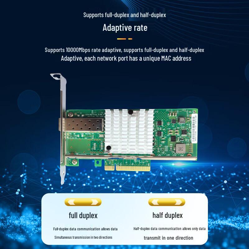 PERCKO Intel X520-DA1 10G PCIe X8 Single Port SFP+ Fiber Network Card