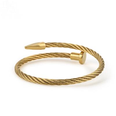 Stainless Steel Nail Bangle Hiphop Rock Fashion Jewelry Luxury Brand Men Women Bracelets
