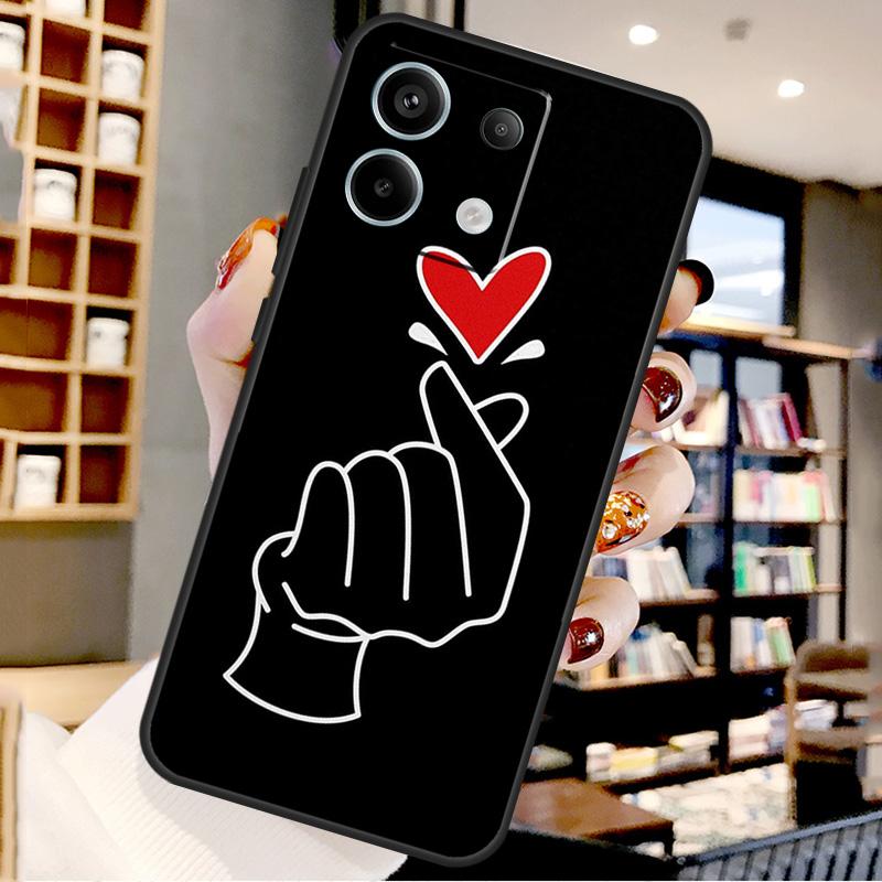 Hand Holding Moon Finger Heart For Xiaomi Redmi Note 14 Pro 9 10 11 12 13 15 Pro Plus Case For Redmi 15 15C 13C 12C 10C 14C