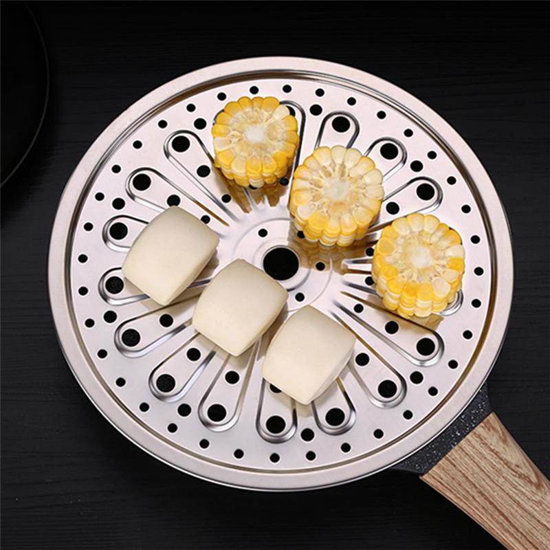Multi-Size 304 Stainless Steel Home Steamer Round Steamed Grid  Kitchen Bread Buns Dumplings Steaming Rack Cooking Utensils