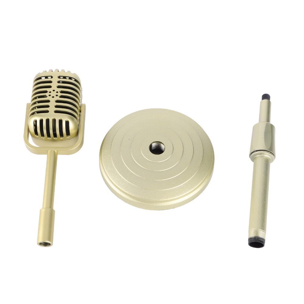 Support Rod Microphone Prop Model Sturdy Base Mic Stand Set Classic Fake Mic Prop  Photo Studio