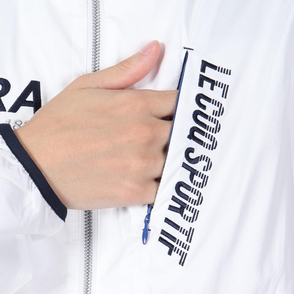 Coq Sportif Blouson Classic Avtakbare ermer Vindtett Heat Navi Golf LG4FWB00M WH00 M [Le Golf] [Stretch Forcer] 2-veis Vannavvisende Herre (Hvit)