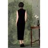 Sleeveless young cheongsam new Chinese style improved long new autumn Republic of China style velvet dress black etiquette daily