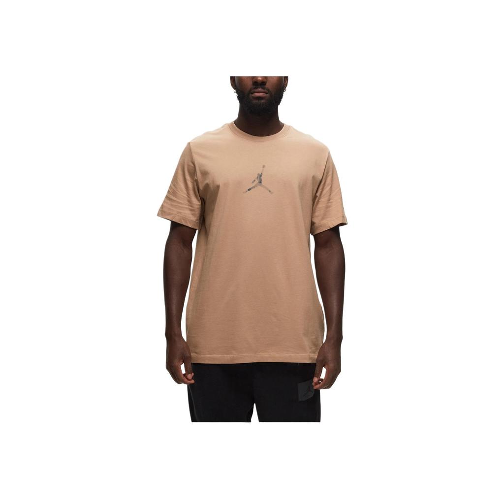 Jordan Logo Printed Short Sleeve T-Shirt Men Tops Brown FD7029-200
