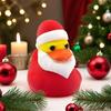 Christmas Duck Figurine 3D Printed Santa Claus Hat Duck Statue