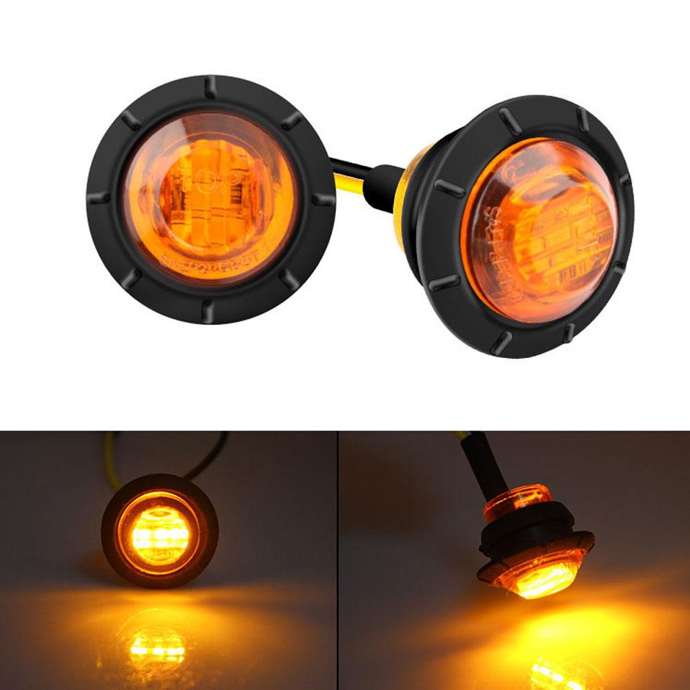 LED rotund, 3/4 inch, indicator lateral pentru remorcă, galben/roșu/alb/albastru, rezistent la apă, față, spate, camioane, tractoare, lumini de degajare OBD2