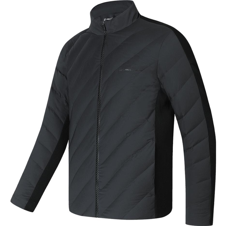 

FILA Official Mens Down Jacket 2023 Winter New Knitted Splicing Golf Sports Stand Collar Coat Men Upperwear Deep-Black A11M345904F-BK XL