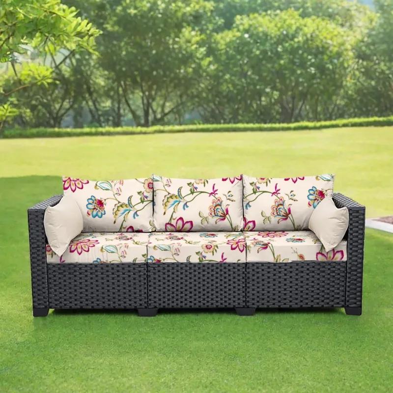 Patio Waterproof Printing Sofa Seat Furniture Protector Slipcover Stretch Sofa Cushion Cover with Elastic Bottom for Living Room