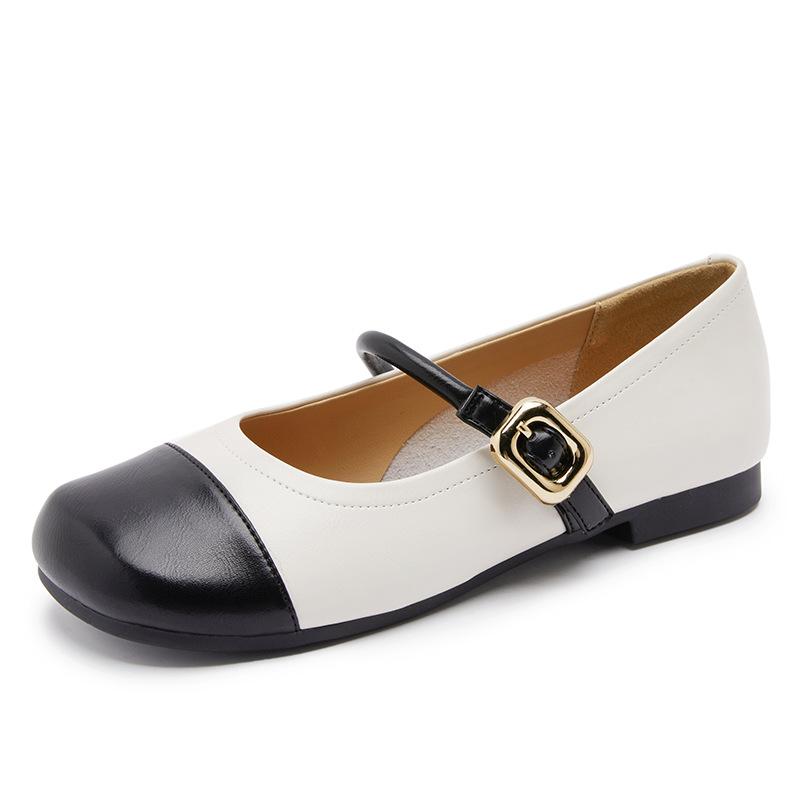 

Стиль Сяосянфэн, сочетание цветов, туфли-лодочки с открытым верхом, женские, с ремешком и пряжкой, на толстом каблуке, на плоской подошве, темпераментные, универсальные, летние, новые, ленивые туфли 35