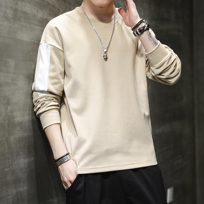 

Теплые топы для мужских толстовок для осенней носки для молодежи с круглым вырезом свободная базовая рубашка немецкий вельвет повседневная футболка с длинным рукавом для мужчин 3XL
