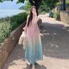 Korean Sweet Gradual Change Beach Temperament Suspender Dress 2026 Summer New Design Seaside Vacation Suspender Dress