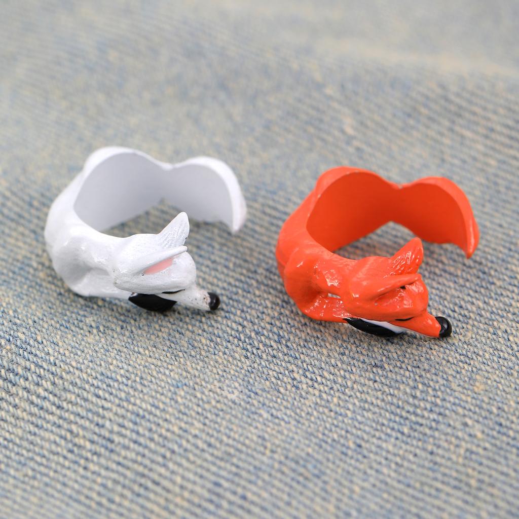 Cute Fox Tail Ring For Women Little Finger Red Fox Design Creative Animal Jewelry Hot-Selling