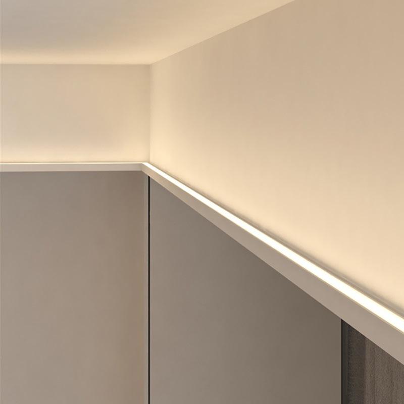 0.5m/1m Ceiling Top Corner LED Aluminum Profile Frameless Embedded Channel Luminous Plaster Line Wall Washing Decor Linear Light