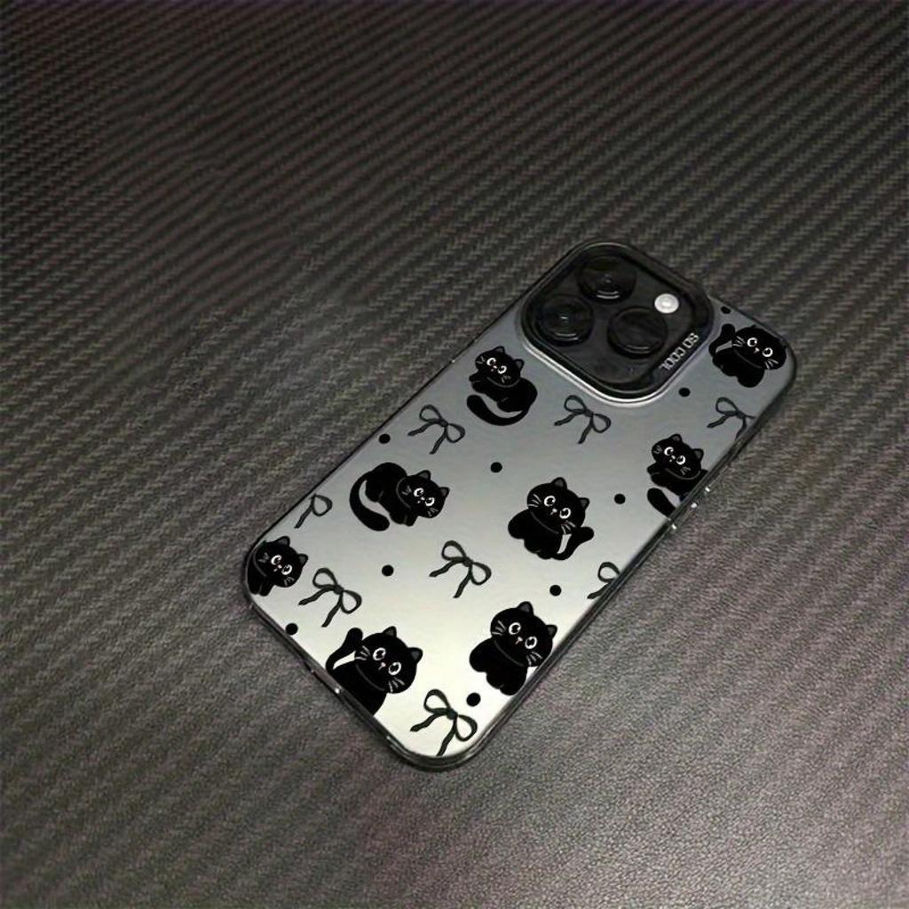 Butterfly Black Cat Pattern Laser Matte Phone Case For iPhone 11 12 13 14 15 1617XR X 12 13 Plus Pro Max SE series For girlfriends boyfriends friends