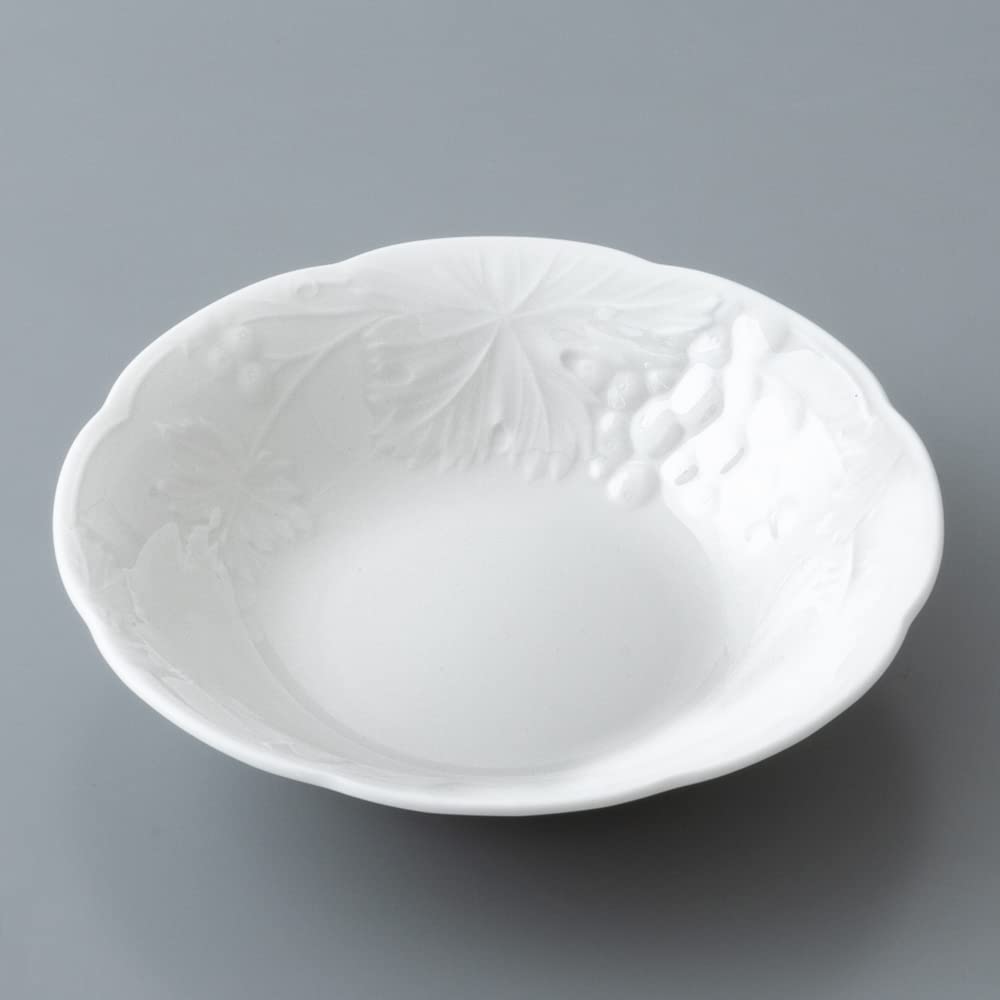 NARUMI Bowl and Plate Gift 16cm Grape Cute Relief Set of Microwave and Dishwasher Made in Gift Set, Gallery, White, Pattern, Design, 5, Gift, Safe,
