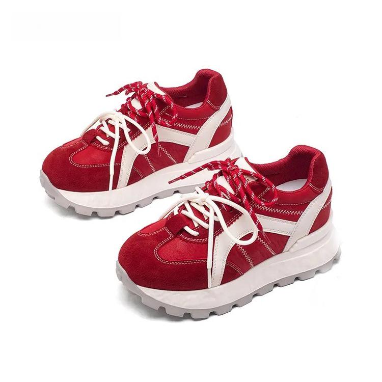 Women's Autumn 2025 Round Toe Color Block Lightweight Trainers - Soft Sole, Trendy Versatile Sports Casual Shoes