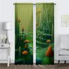 Mushroom World Partition Halloween Decoration Shades Curtains for Living Room Curtain for Room 2 Panel Home Interior Curtains