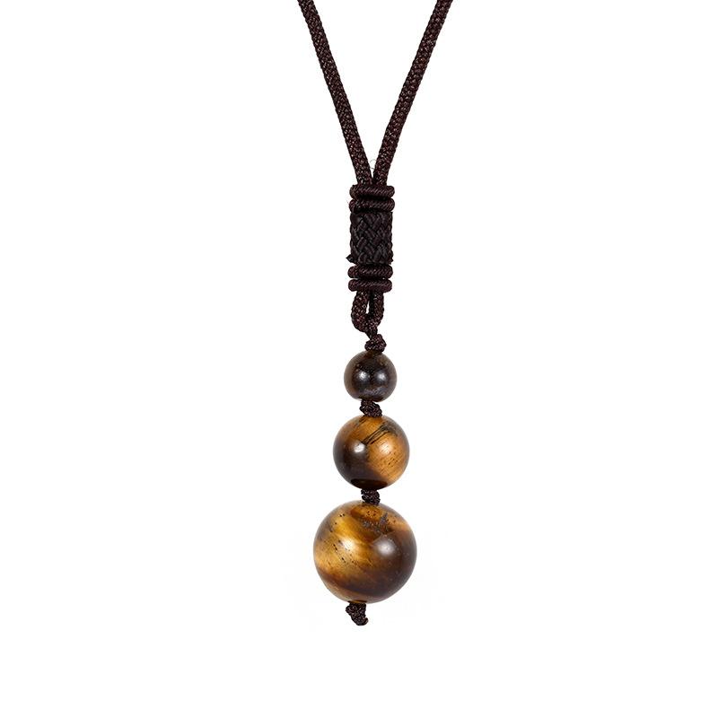 

Fashion item jewelry 16MM natural amethyst pendant necklace red tiger s eye stone obsidian necklace men s and women s jewelry