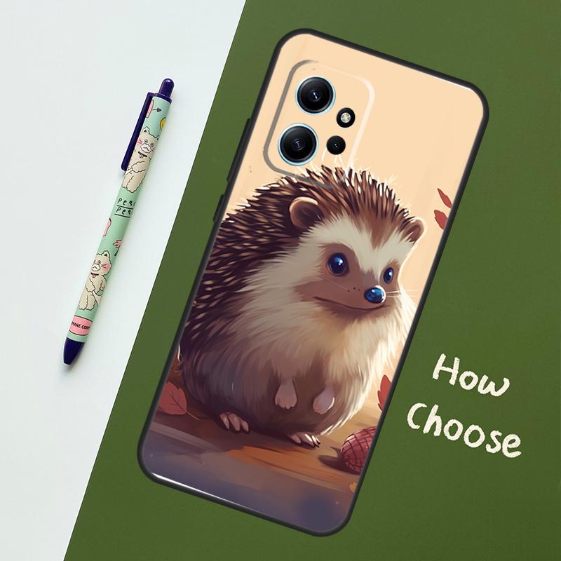 Cute Little Hedgehog Case For Xiaomi Redmi Note 14 10 11 12 13 15 Pro Plus Cover For Redmi 15 15C 14C 12C 10C 13C