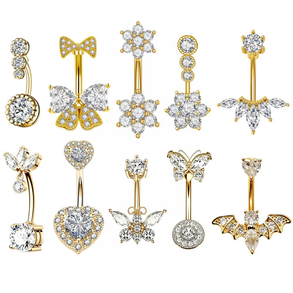 Zirconia Navel Piercing Clip - Hot Selling European and American Body Jewelry
