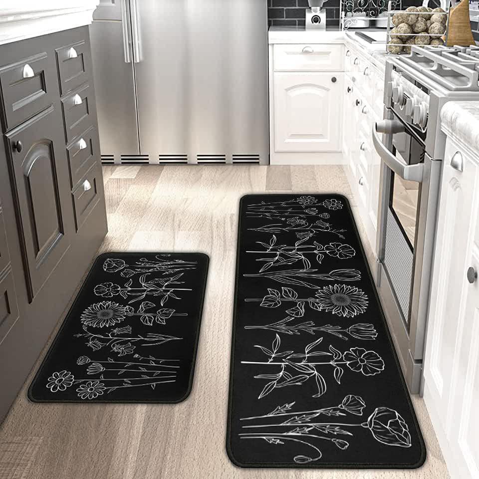 Retro Style Kitchen Floor Mat – Dirt-Resistant, Decorative, and Draining Door Mat