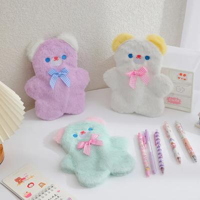 Cartoon Bear Plush Pencil Case for Students And Girls Large Capacity Pencil Case Storage Bag School Student Stationery