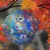 Owl Wind Spinner 2D Metal Garden Decor for Patio Yard Outdoor Hanging Ornament No Electricity Needed Easy Install Thanksgiving Christmas
